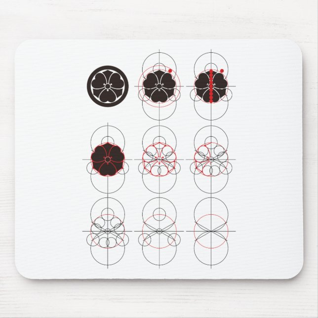 丸に剣酢漿草作図 MOUSE MAT (Front)