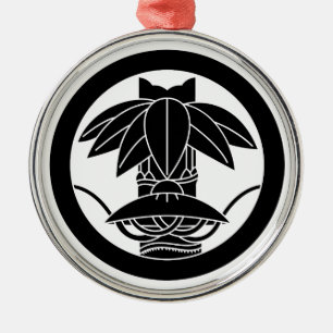 丸に変わり切り竹笹に笠 METAL TREE DECORATION