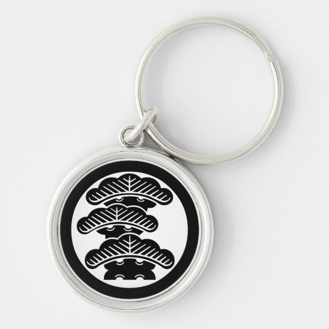 丸に左三階松 KEY RING (Front)