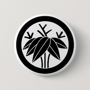 丸に根笹 6 CM ROUND BADGE