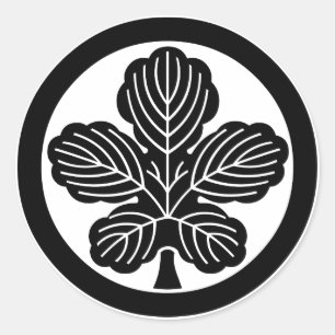 丸に梶の葉 CLASSIC ROUND STICKER