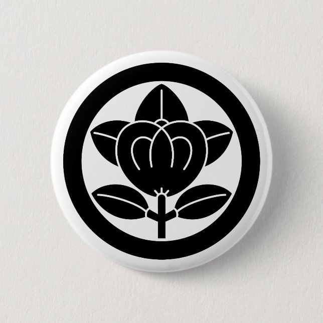 丸に橘（六つ割り作図） 6 CM ROUND BADGE (Front)