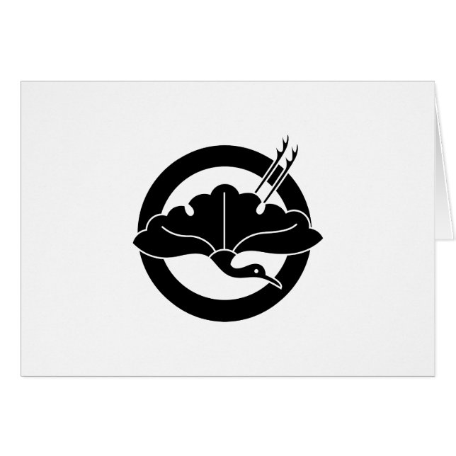 丸に銀杏鶴 (Front Horizontal)