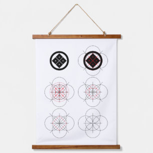 丸に隅立て四つ目の作図 HANGING TAPESTRY