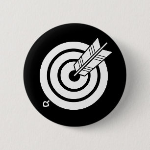 丸的に当たり矢 6 CM ROUND BADGE