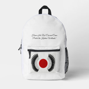 丹頂旗・バックパック(Red-Crowned Crane Flag Backpack) Printed Backpack