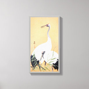 丹頂鶴, 小原古邨 Red-crowned Crane, Ohara Koson, Ukiyo-e Canvas Print