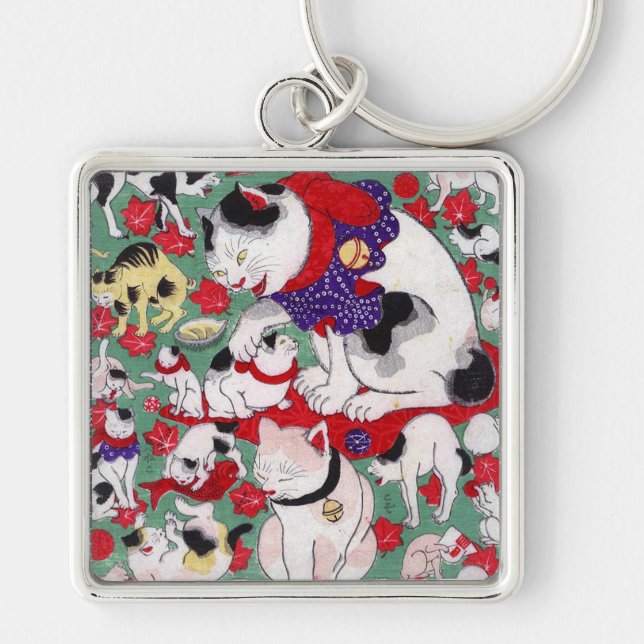 作者不詳 Cats, Author unknown Key Ring (Front)