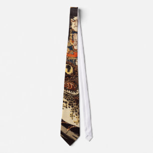 侍と化け蛙, 国芳 Samurai and Giant Frog, Kuniyoshi, Ukiyo Tie
