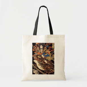 侍と化け蛙, 国芳 Samurai and Giant Frog, Kuniyoshi, Ukiyo Tote Bag