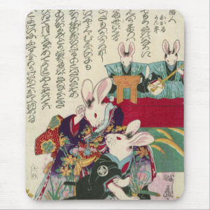 兎の歌舞伎役者, 芳藤 Actors of Rabbit, Yo Mouse Mat