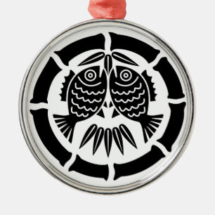 八節の竹の内に対い鯛B METAL TREE DECORATION