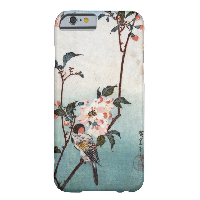 八重桜に鳥, 広重 Cherry Blossom & Bird, Hiroshige, Ukiyoe Case-Mate iPhone Case (Back)