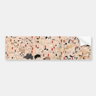 其のまま地口猫飼好五十三疋, 国芳 Ca Bumper Sticker