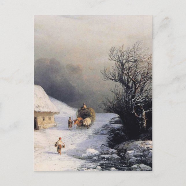 冬の牛車 POSTCARD (Front)