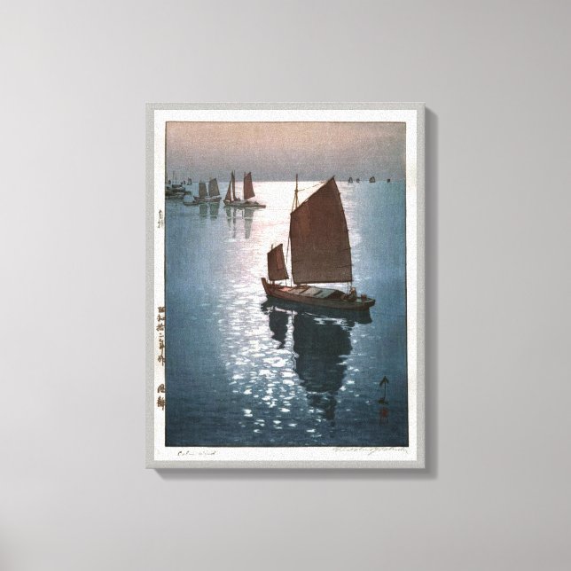 凪静, 吉田博 Calm Wind, Hiroshi Yoshida, Woodcut Canvas Print (Front)