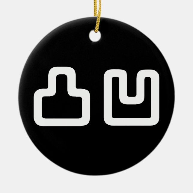 凸凹 Dekoboko でこぼこ Ceramic Tree Decoration (Front)