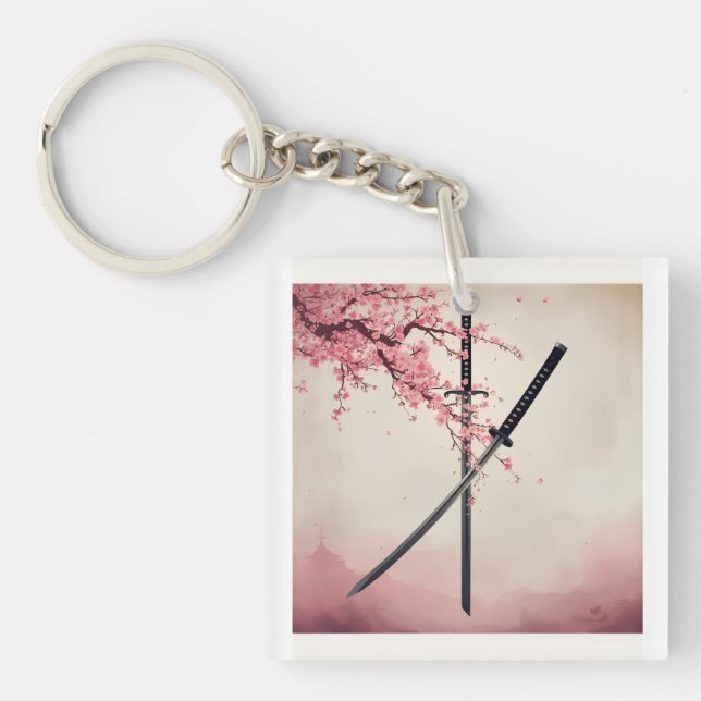 「刀と散華（Katana to Sange）」 Key Ring (Front)