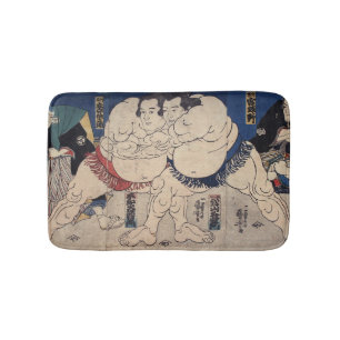 力士, 国芳 Sumo Wrestler, Kuniyoshi, Ukiyo-e Bath Mat