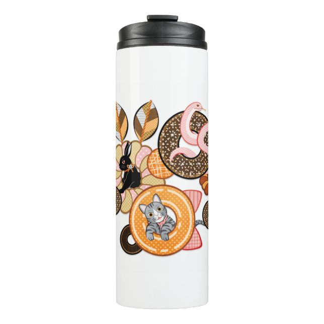 動物とドーナッツ（リメイク）／Animal and doughnut (Remake) Thermal Tumbler (Front)
