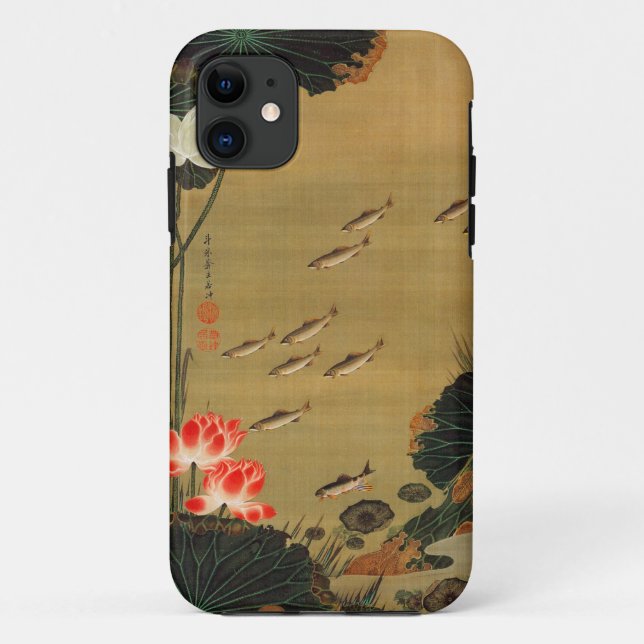 動 植 絵(17)蓮 遊 Case-Mate iPhone CASE (Back)