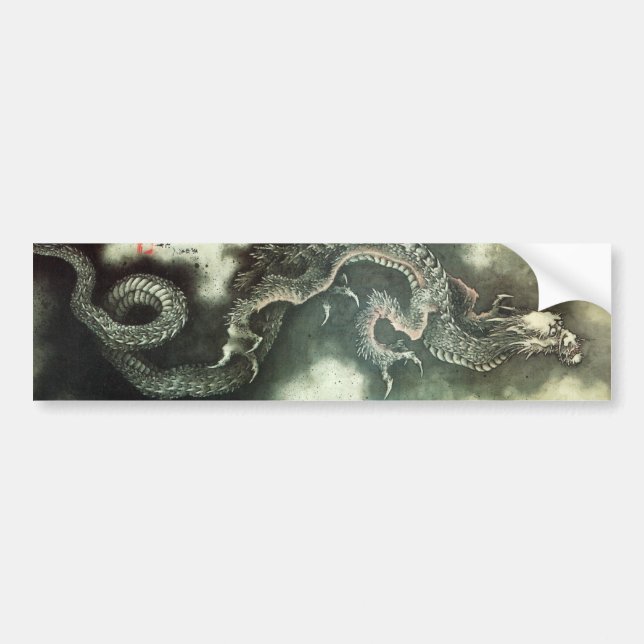 北斎の龍, 北斎 Hokusai Dragon, Hokusai, Art Bumper Sticker (Front)
