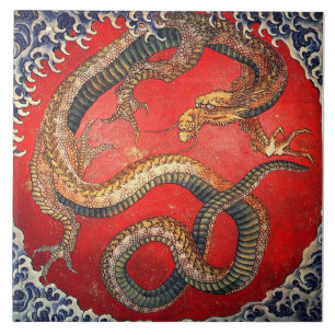 北斎の龍, 北斎 Hokusai Dragon, Hokusai, Art Tile