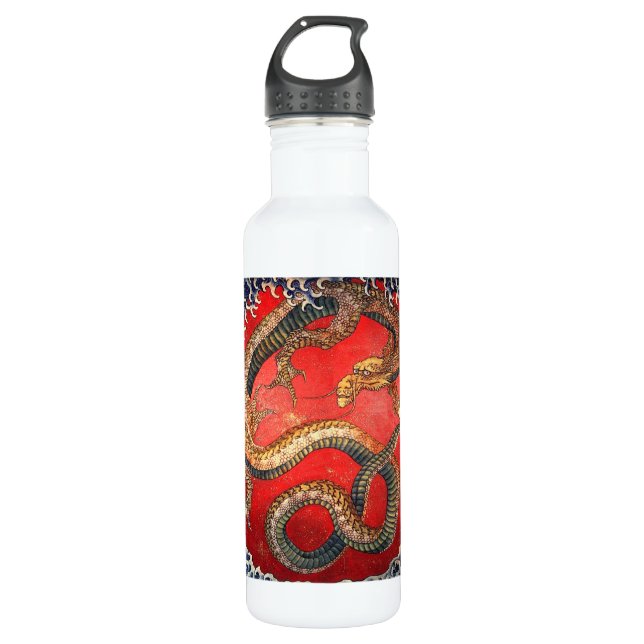 北斎の龍, 北斎 Hokusai Dragon, Hokusai, Japan Art 710 Ml Water Bottle (Front)