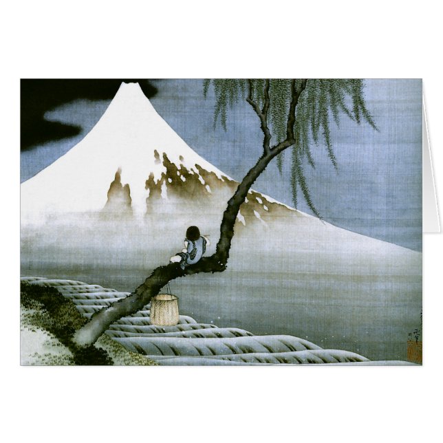 北斎 Boy & Mt Fuji Fine Art (Front Horizontal)