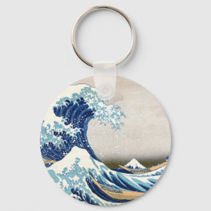 北斎 Great Wave Off Kanagawa Hokusai Fine Art Key Ring
