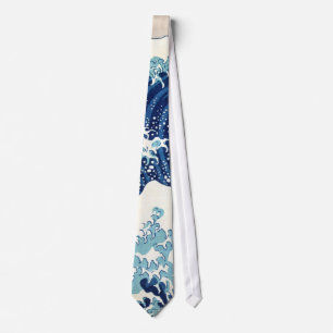 北斎 Great Wave Off Kanagawa Hokusai Fine Art Tie