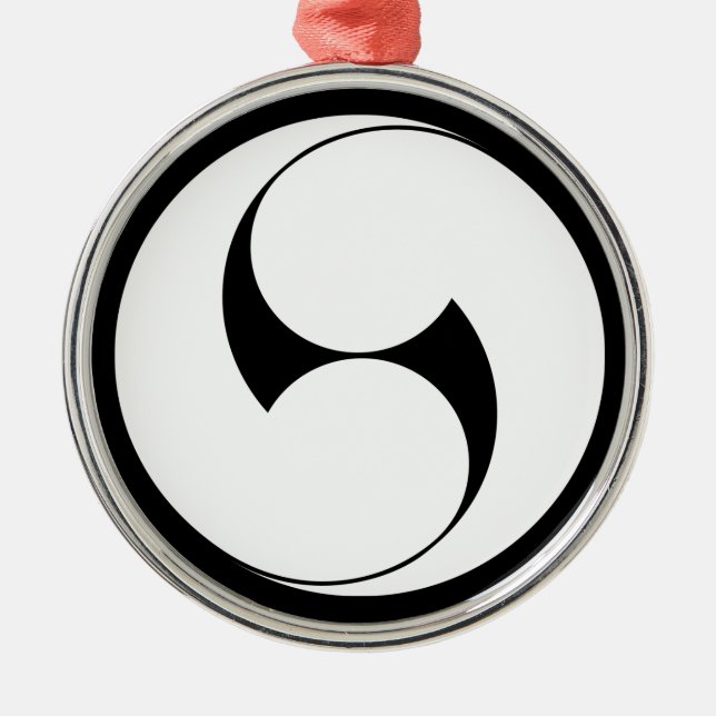 右二つ巴（地抜き） METAL TREE DECORATION (Front)