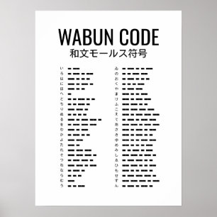 和文モールス符号（Wabun Code) Japanese Morse Code Poster