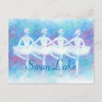 四羽の白鳥の踊りポストカード