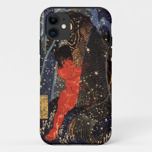 坂田金時と巨鯉, 国芳, Sakata Kintoki & Huge Carp, Kuniyoshi iPhone 11 Case