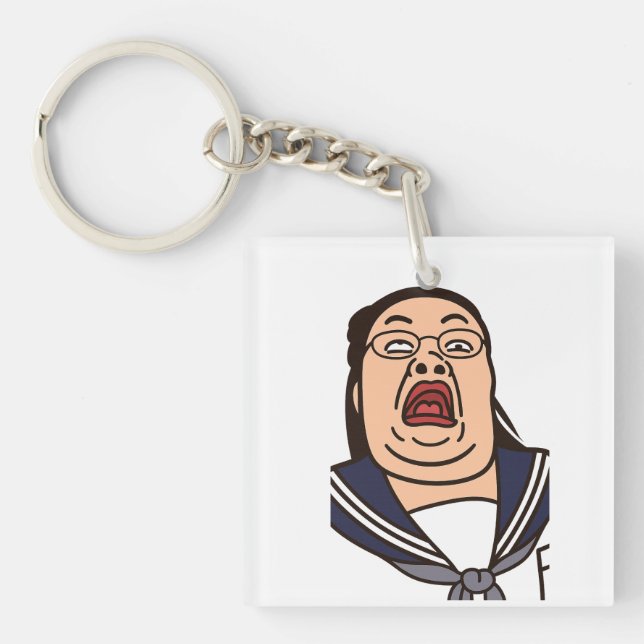 変顔している女子高生 KEY RING (Front)