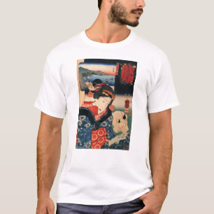 女と眠る猫, 国芳 Woman and Sleeping Cat, Kuniyoshi T-Shirt