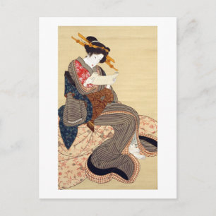 女, 国貞 Woman, Kunisada, Ukiyo-e Postcard