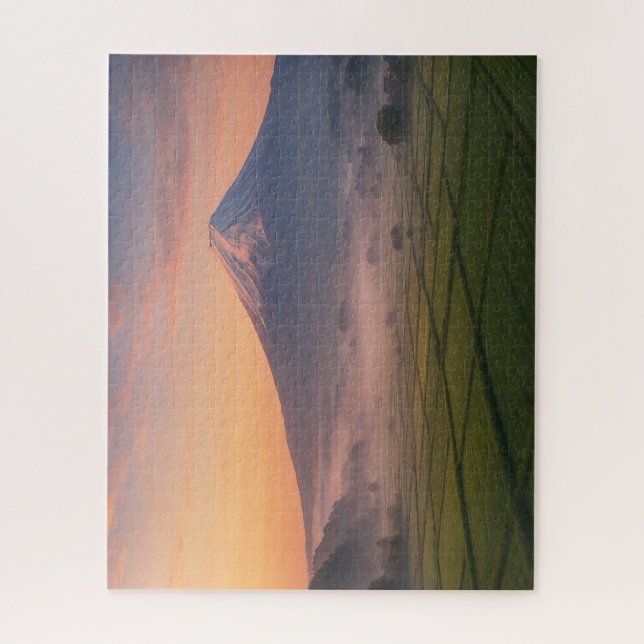 富士山と田園の朝霧 / Mt. Fuji and Misty Countryside at Dawn Jigsaw Puzzle (Vertical)