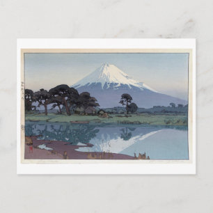 富士山 鈴川, Mt.Fuji, Suzukawa, Yoshida, Woodcut Postcard