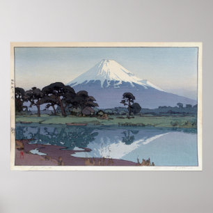 富士山 鈴川, Mt.Fuji, Suzukawa, Yoshida, Woodcut Poster