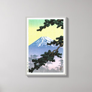 富士山, Mount Fuji, Hasui Kawase, Woodcut Canvas Print