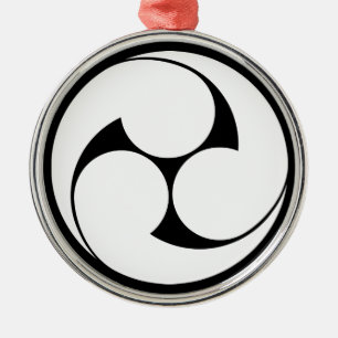 左三つ巴(地抜き) METAL TREE DECORATION