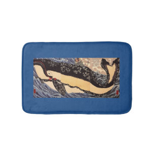 巨鯨, 国芳 Big Whale, Kuniyoshi, Ukiyo-e Bath Mat