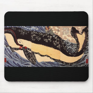 巨鯨, 国芳 Big Whale, Kuniyoshi, Ukiyoe Mouse Mat