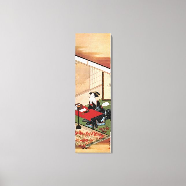 手紙を書く女, 春章 Woman Writing a Letter, Shunsho Canvas Print (Front)