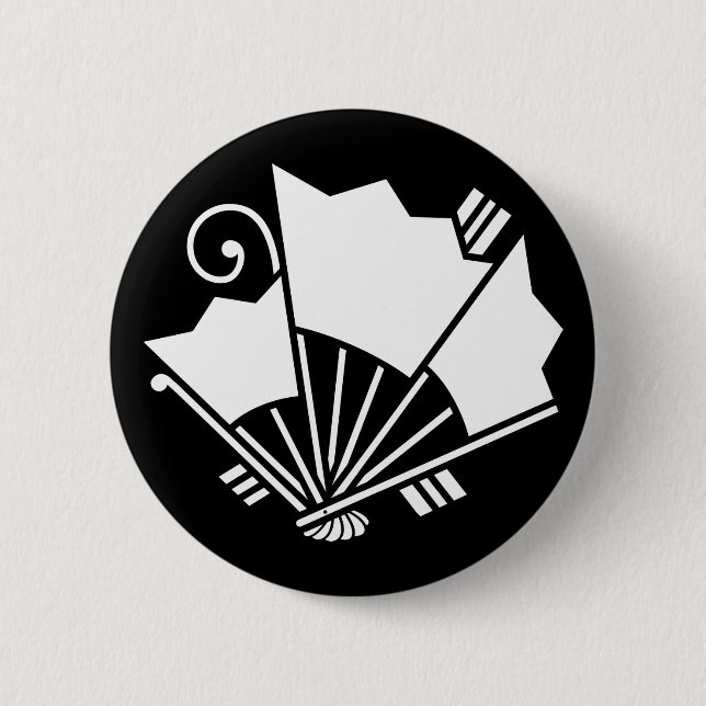 揚羽扇蝶 6 CM ROUND BADGE (Front)