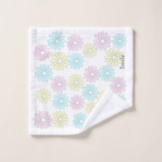 文字 カスタマイズ 花 パステル WASH CLOTH