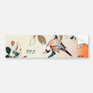 文鳥とコブシ, 北斎 Java Sparrow and Kobushi, Hokusai Bumper Sticker