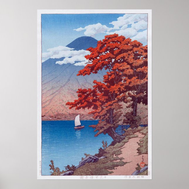日光中禅寺湖, Lake Chûzenji at Nikkô, Hasui Kawase Poster (Front)